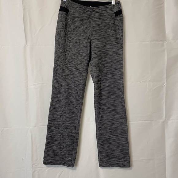 Space Dye Gray Athletic Yoga Pants with Black Trim - Picture 1 of 10